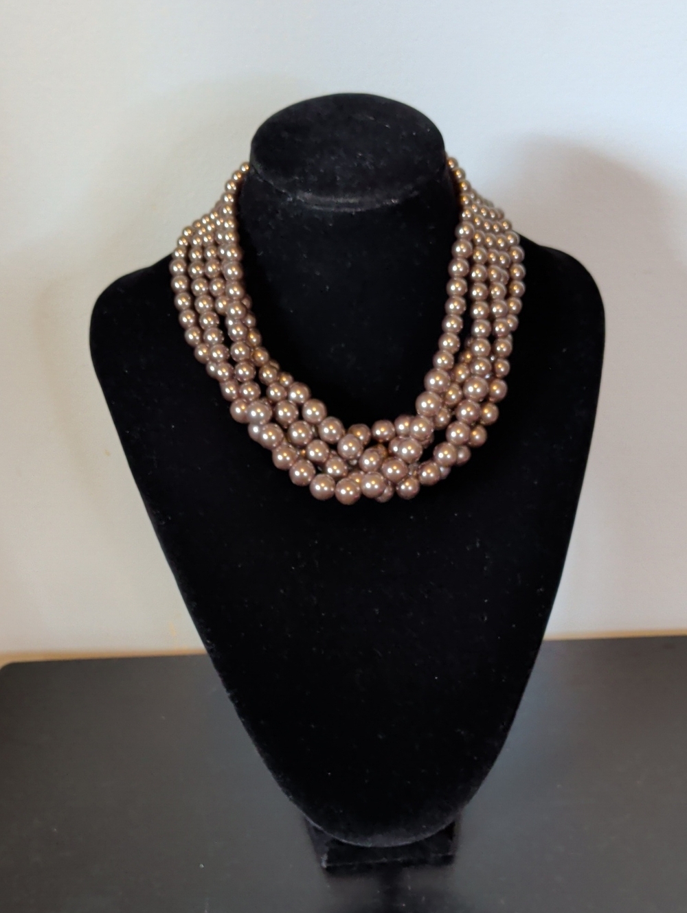 Lia Sophia Multi-Strand Dark Champagne Pearl Necklace